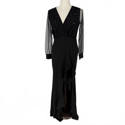 Elegant black evening dress - black,