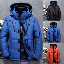 Mens Winter Quilted Warm Coat Duck Down Jacket Padded Bubble Puffer Hooded Parka