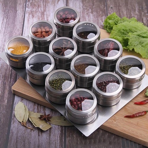 Magnetic spice jar stainless - spice,