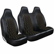 FOR MERCEDES VITO - LUXURY QUILTED DIAMOND LEATHER VAN SEAT COVERS SINGLE DOUBLE