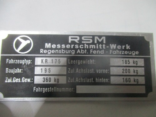Type plate rsm - type, kr