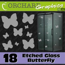 18 Etched Glass Butterfly