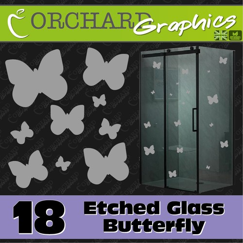 Etched glass butterfly - 18,