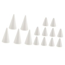 15PCS 7/10cm White Modelling Polystyrene Styrofoam Foam Cone Shape DIY Xmas