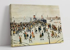 LS LOWRY, FERRY- FRAMED CANVAS