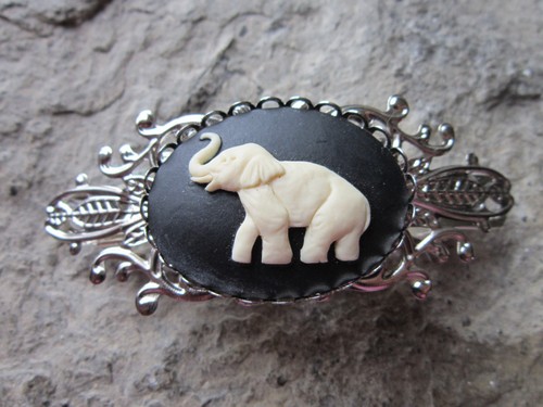 Elephant cameo silver - elephant,
