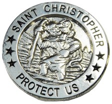 St Christopher Pin Badge Catholic Brooch Patron Saint of Travel Travelers