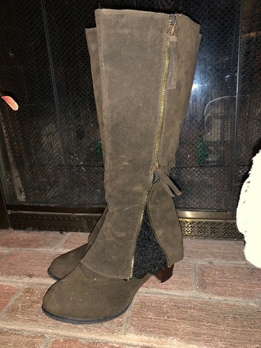 Genuine leather suede - leather, lace