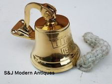 Antique Brass Wall Bell Titanic Ship's School Pub Last Orders Dinner Door 3 inch