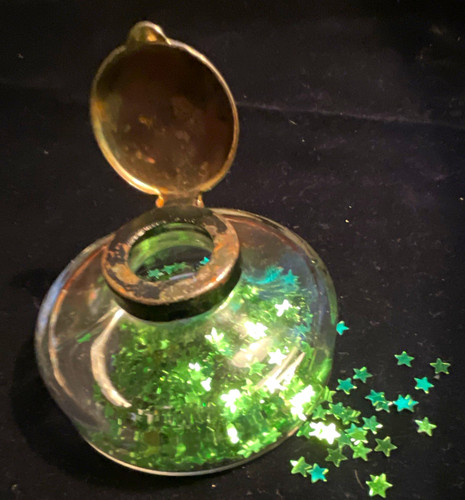 Vintage glass inkwell - glass,