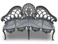Cast Garden Bench antique black style garden metal furniture park nostalgic