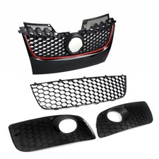 For VW Golf GTI MK5 Main Centre Bumper Lower Mesh Grill & Fog Light Grilles Trim
