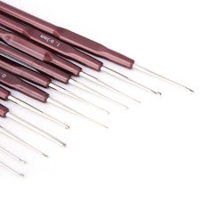 Set of Stainless Steel Crochet Hooks for Fine Lace Work Ultra Smooth Handles