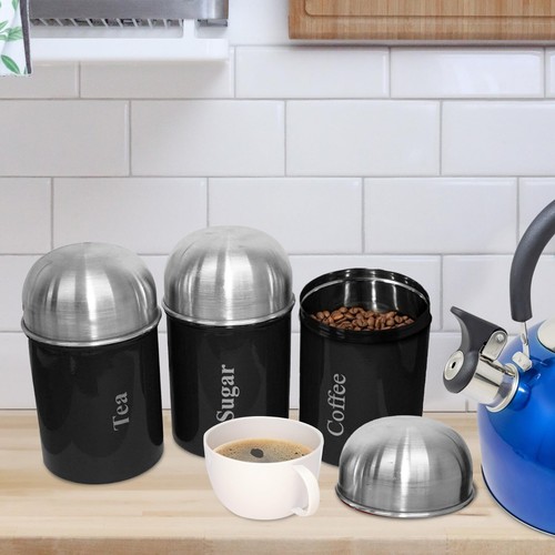 3pc black canister set - 3pc,
