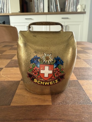 Vintage brass tone cowbell - brass,