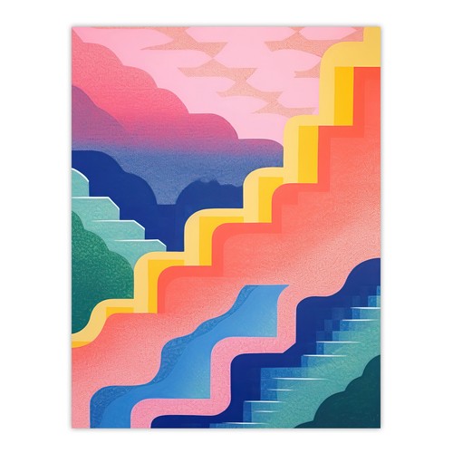 Stairway heaven colourful - stairway,