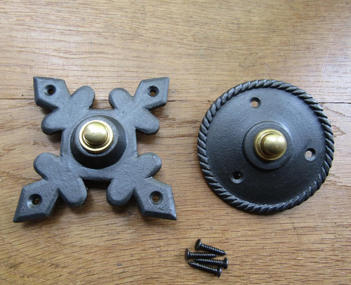 Rustic iron door bell - door,