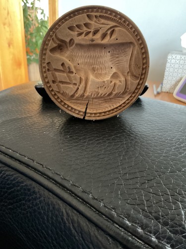 Antique wooden butter mould - butter,