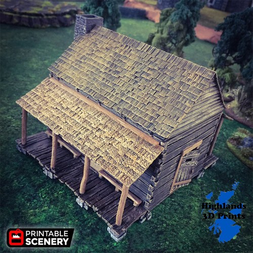 Log cabin scatter terrain - log,