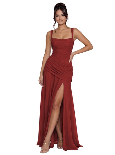 Chiffon pleated maxi - chiffon,