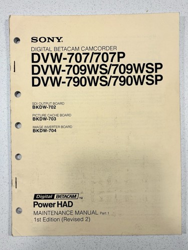 Sony dvw digital - digital, betacam