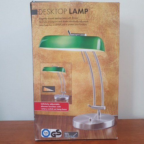 Green glass banker desk - green, lamp