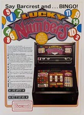 Barcrest Fruit Machine Original Vintage Flyer Advert Lucky Numbers / Lucky Lotto