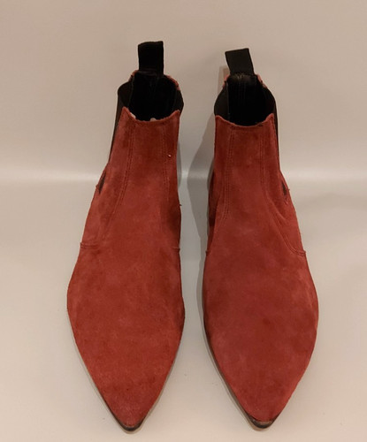 Mad red real suede - red,