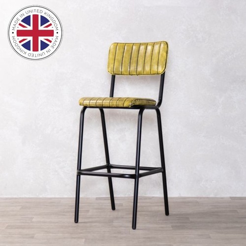 Yellow faux leather - faux, bar