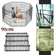 91cm Dog Pet Pen 8 Panel Metal Puppy Playpen Run Cage Fence Enclosure Indoor New