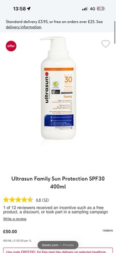 Ultrasun high sun - high, protection