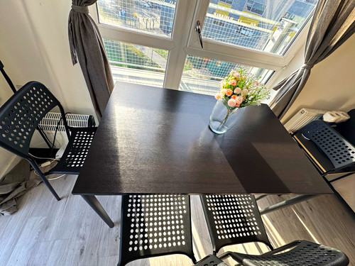 Black metal rectangular dining - metal,