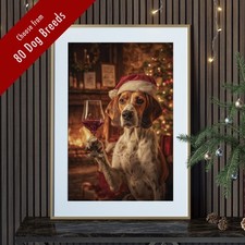 Funny Dog Christmas Wall Art