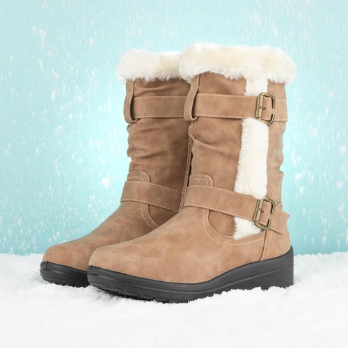 Womens tan winter calf boots - calf,