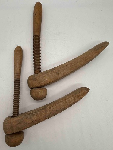 Antique pair wooden shoe - of,