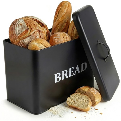 Large black bread bin - bread,