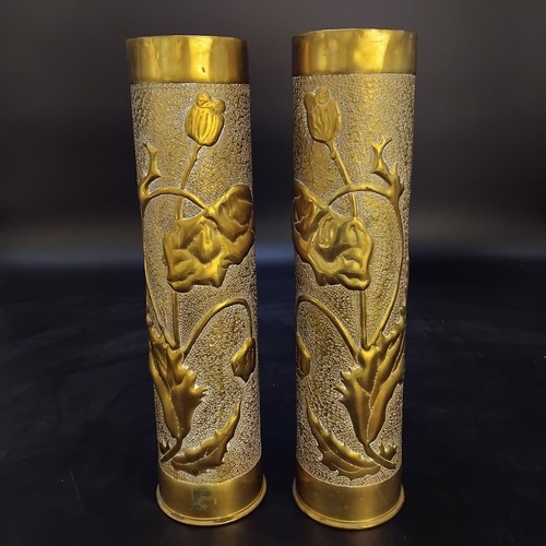 Pair brass shell case war - pair,