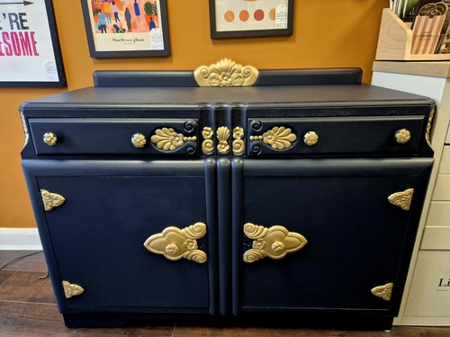 Midnight blue and gold art - midnight,