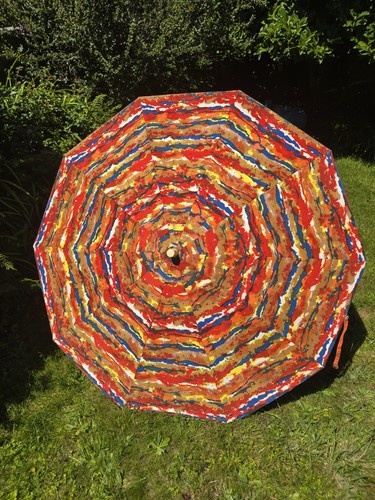 Vintage retro garden - garden, parasol