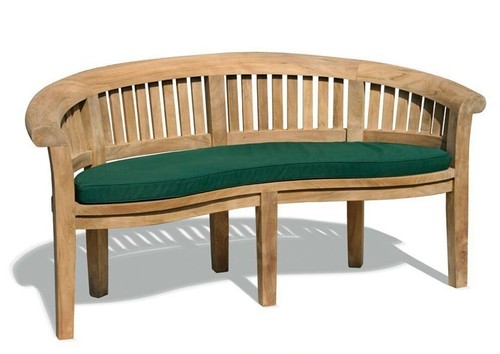 Teak outdoor banana bench - teak,