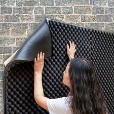 2.4m Soundproofing Foam 3cm Self-Adhesive Acoustic Mat Sound Absorbing Egg Crate