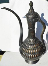 Large Antique 17thC. TINNED COPPER EWER Deccan India Mughal Islamic Ibrik Aftaba