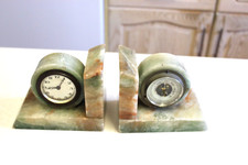 Vintage Green Onyx Bookends