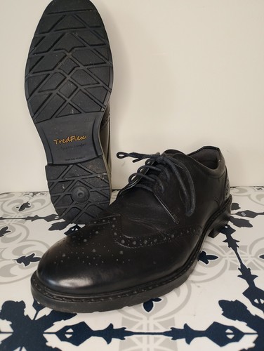 Mens black leather brogue - mens,