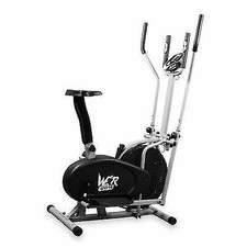DELUXE 2-IN-1 CROSS TRAINER & EXERCISE BIKE FITNESS CARDIO WORKOUT WITH SEAT