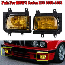 For BMW E30 318i 318is 325i 1985-1993 1 pair Front Bumper Yellow Fog Light Lamp