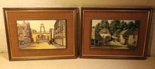 1970's RETRO Pictures on Board BY KEVIN PLATT WALL PICTURE PRINT 22x17cm Pair