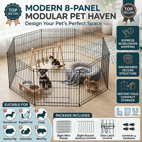 Large dog playpen cat - large, fence
