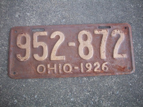 1926 ohio license plate - 1926,