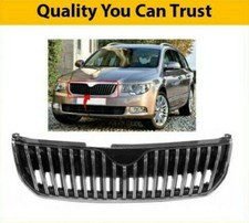 Skoda Superb Main Centre Front Bumper Grille All Chromed Estate 2010-2013 New